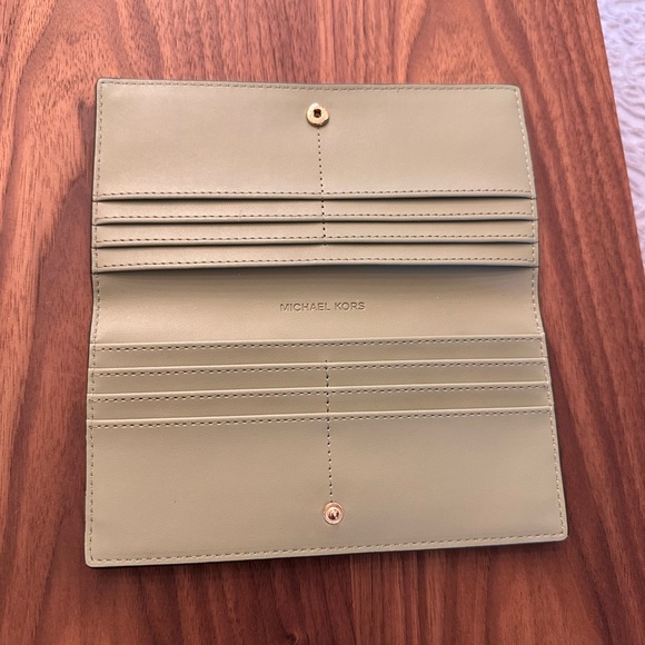 Michael Kors Sage Green Wallet with Gold Logo - Picture 5 of 6